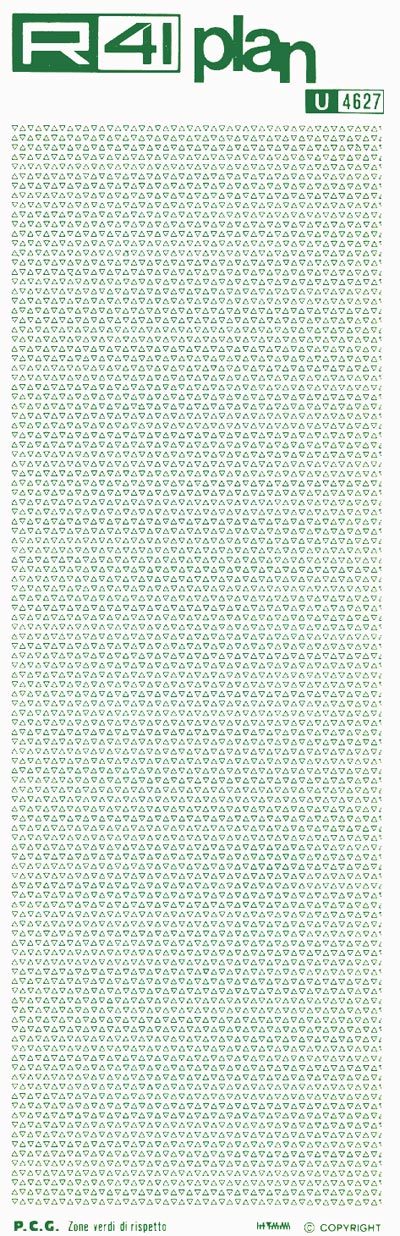 trasferibilir41 Zone verdi, VERDE. Trasferelli-Trasferibili R41 in fogli 9x25cm .