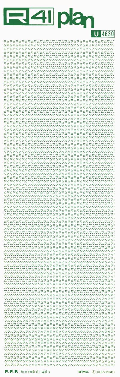 trasferibilir41 Zone verdi, VERDE. Trasferelli-Trasferibili R41 in fogli 9x25cm .