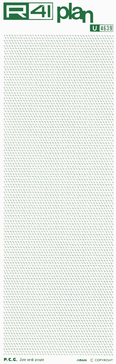 trasferibilir41 Zone verdi, VERDE. Trasferelli-Trasferibili R41 in fogli 9x25cm .