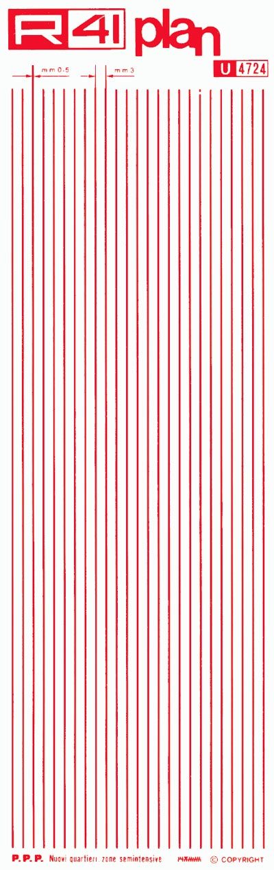 trasferibilir41 Zone residenziali, ROSSO. Trasferelli-Trasferibili R41 in fogli 9x25cm .