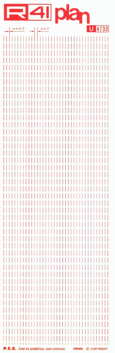 trasferibilir41 Zone residenziali, ROSSO. Trasferelli-Trasferibili R41 in fogli 9x25cm .