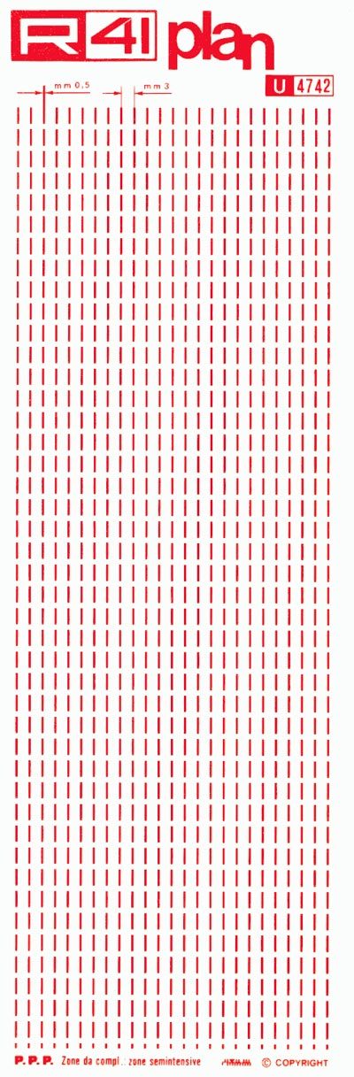 trasferibilir41 Zone residenziali, ROSSO. Trasferelli-Trasferibili R41 in fogli 9x25cm .
