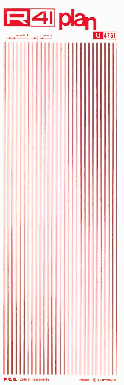 trasferibilir41 Zone residenziali, ROSSO. Trasferelli-Trasferibili R41 in fogli 9x25cm .