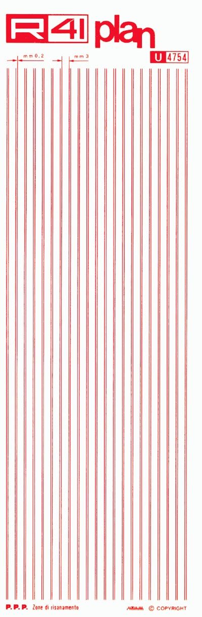 trasferibilir41 Zone residenziali, ROSSO. Trasferelli-Trasferibili R41 in fogli 9x25cm .