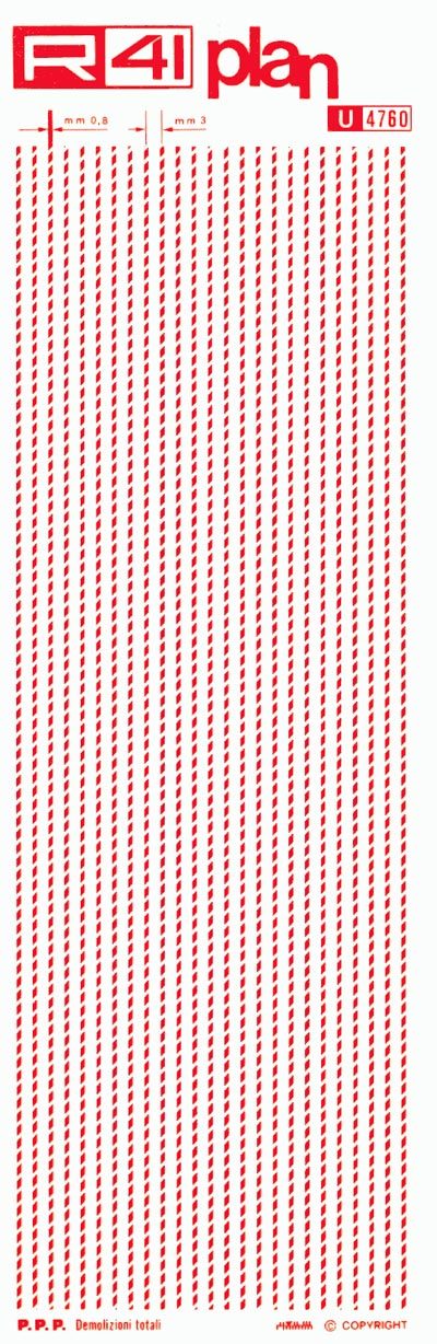 trasferibilir41 Zone residenziali, ROSSO. Trasferelli-Trasferibili R41 in fogli 9x25cm .