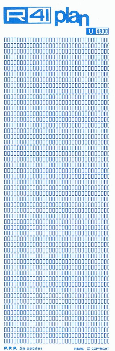 trasferibilir41 Attrezzature collettive, AZZURRO. Trasferelli-Trasferibili R41 in fogli 9x25cm .