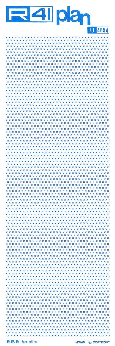 trasferibilir41 Attrezzature collettive, AZZURRO. Trasferelli-Trasferibili R41 in fogli 9x25cm .