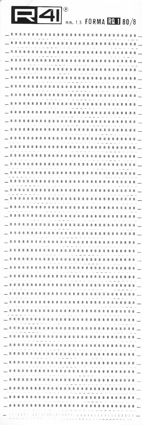 trasferibilir41 1,5mm, NERO. Trasferelli-Trasferibili R41 in fogli 9x25cm. Numeri  Forma RQ Serie tonda 