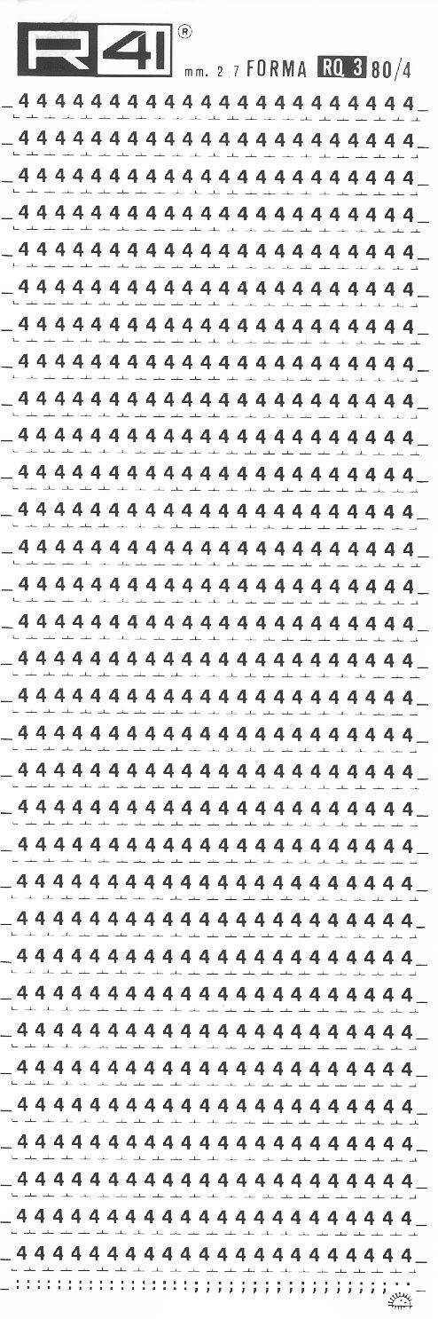 trasferibilir41 2,7mm, NERO. Trasferelli-Trasferibili R41 in fogli 9x25cm. Numeri  Forma RQ Serie tonda 