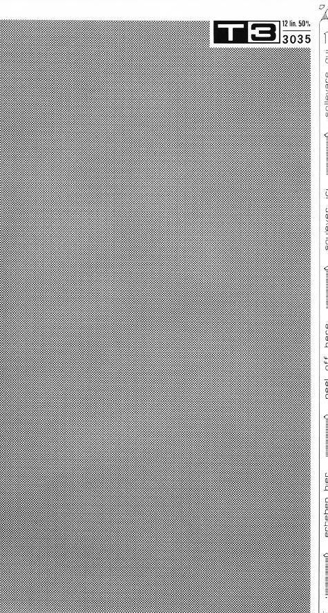 trasferibilir41 Trame Autoadesive,  50%, NERO. In fogli 25x35cm T3 Adexplan, pellicola di acetato trasparente spessore 38 microns autoadesiva. Su T3 si scrive, si trasferisce, si colorA.