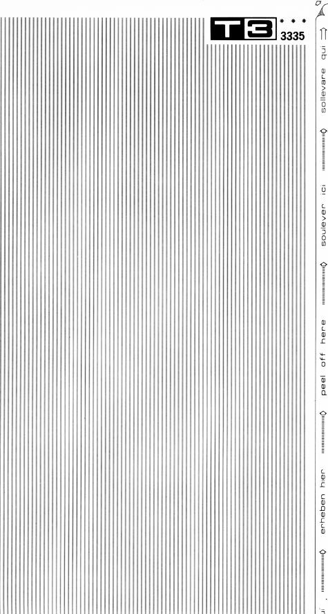 trasferibilir41 Trame Autoadesive,  linee verticali, NERO. In fogli 25x35cm T3 Adexplan, pellicola di acetato trasparente spessore 38 microns autoadesiva. Su T3 si scrive, si trasferisce, si colorA.