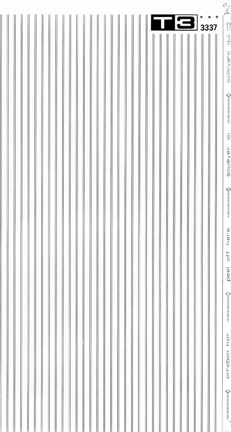 trasferibilir41 Trame Autoadesive,  linee verticali, NERO. In fogli 25x35cm T3 Adexplan, pellicola di acetato trasparente spessore 38 microns autoadesiva. Su T3 si scrive, si trasferisce, si colorA.