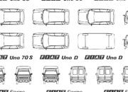 trasferibilir41 Fiat Uno, Fiat Fiorino, NERO. Trasferelli-Trasferibili R41 in fogli 9x25cm R41GRI1025N.