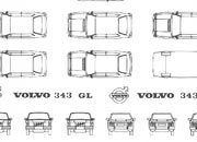 trasferibilir41 Volvo 343, Volvo 244, NERO. Trasferelli-Trasferibili R41 in fogli 9x25cm  R41GRI1200N