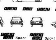 trasferibilir41 Fiat 124, 124Sport, NERO. Trasferelli-Trasferibili R41 in fogli 9x25cm. p. 621 R41GRI1255N.