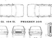 trasferibilir41 Peugeot 104, 305, NERO. Trasferelli-Trasferibili R41 in fogli 9x25cm  R41GRI1294N