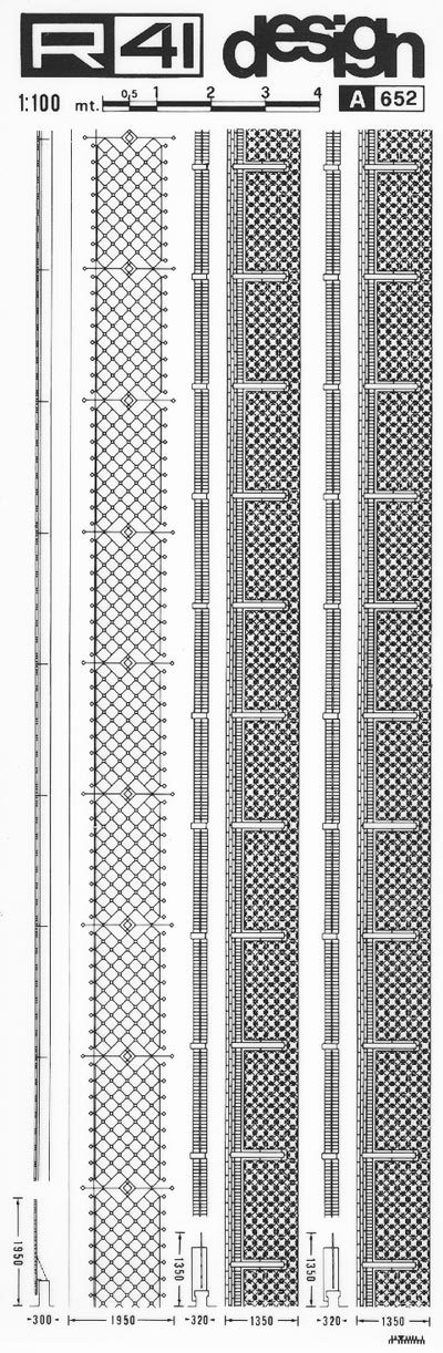 trasferibilir41 Recinzioni 1:100, NERO. Trasferelli-Trasferibili R41 in fogli 9x25cm. p. 343 .