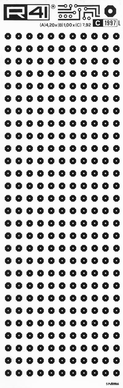 trasferibilir41 Circle pads, NERO. Trasferelli-Trasferibili R41 in fogli 9x25cm. p. 715 .
