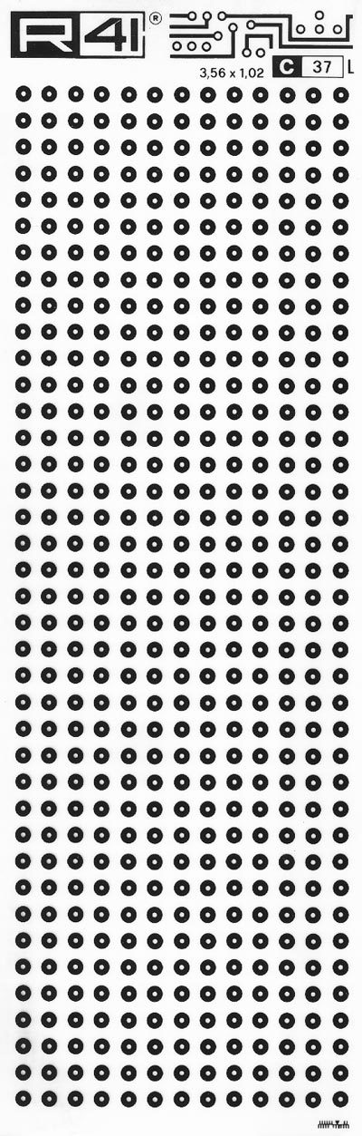 trasferibilir41 Circle pads, NERO. Trasferelli-Trasferibili R41 in fogli 9x25cm. p. 709 .