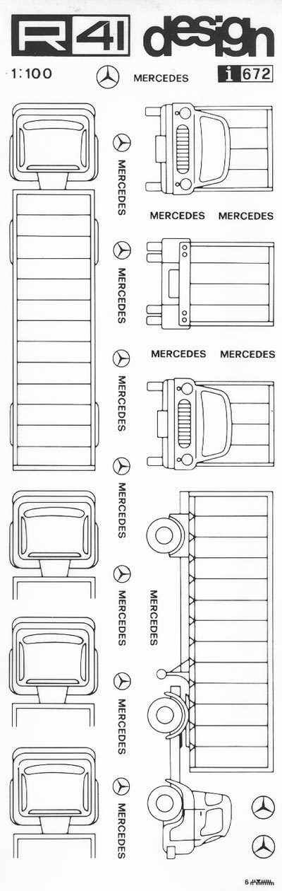 trasferibilir41 Autosnodati Mercedes, NERO. Trasferelli-Trasferibili R41 in fogli 9x25cm .