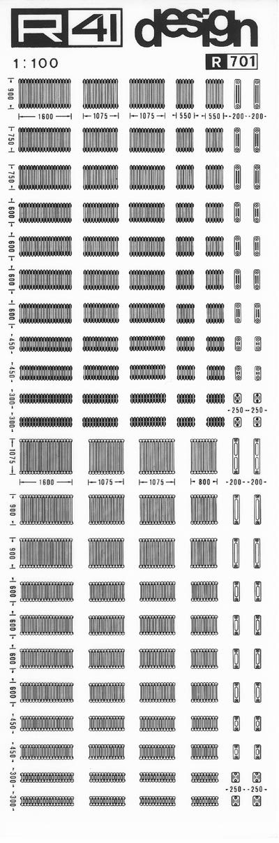 trasferibilir41 Radiatori, NERO. Trasferelli-Trasferibili R41 in fogli 9x25cm. p. 421 .