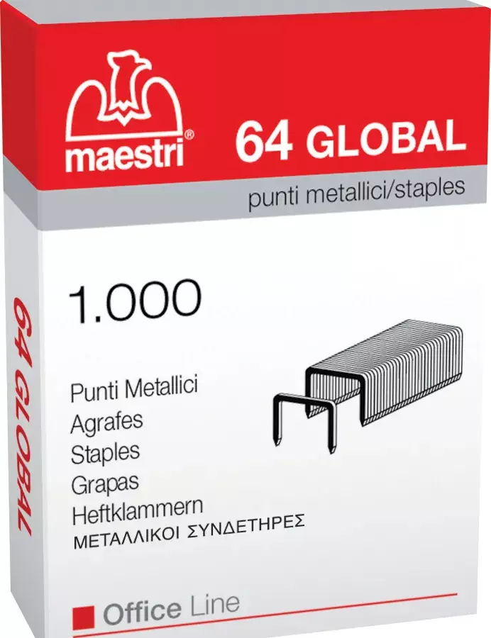 gbc Punti metallici in scatola 1.000-10.000 64 GLOBAL/1.000 ZINCATI ROM1001310