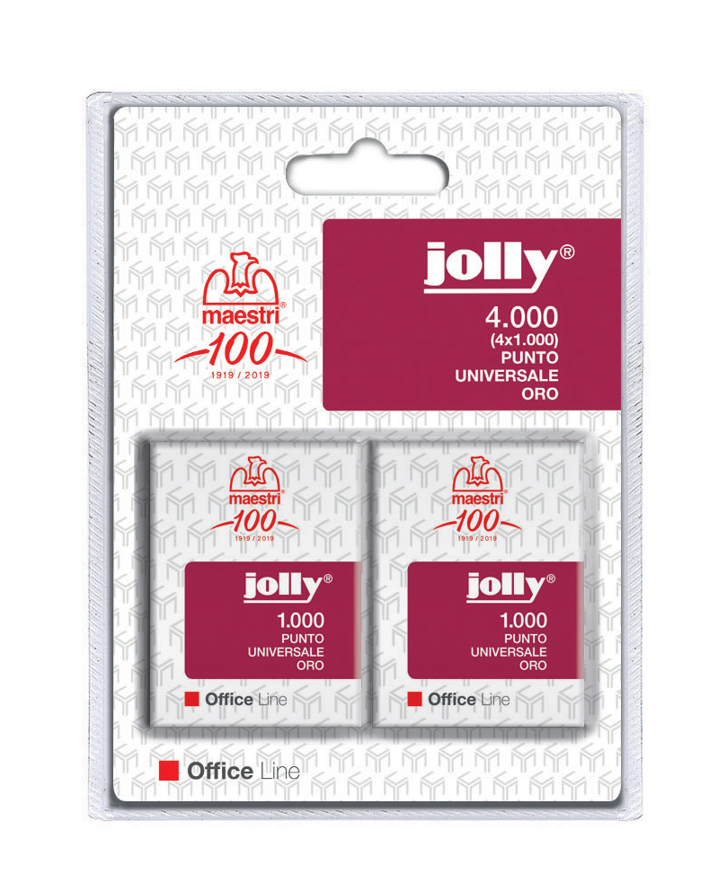 gbc Punti metallici in blister 4 x 1.000 JOLLY ORO.