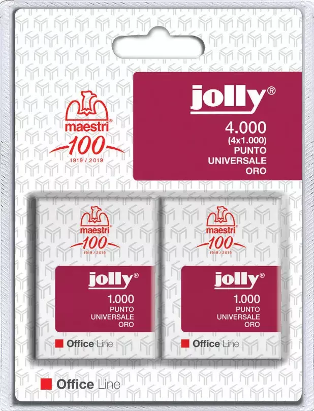 gbc Punti metallici in blister 4 x 1.000 JOLLY ORO ROM1010025