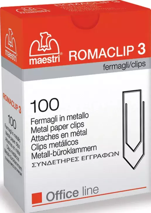 gbc Fermagli scatola 100/1.000 RO-MA CLIP N3  ZINCATI.