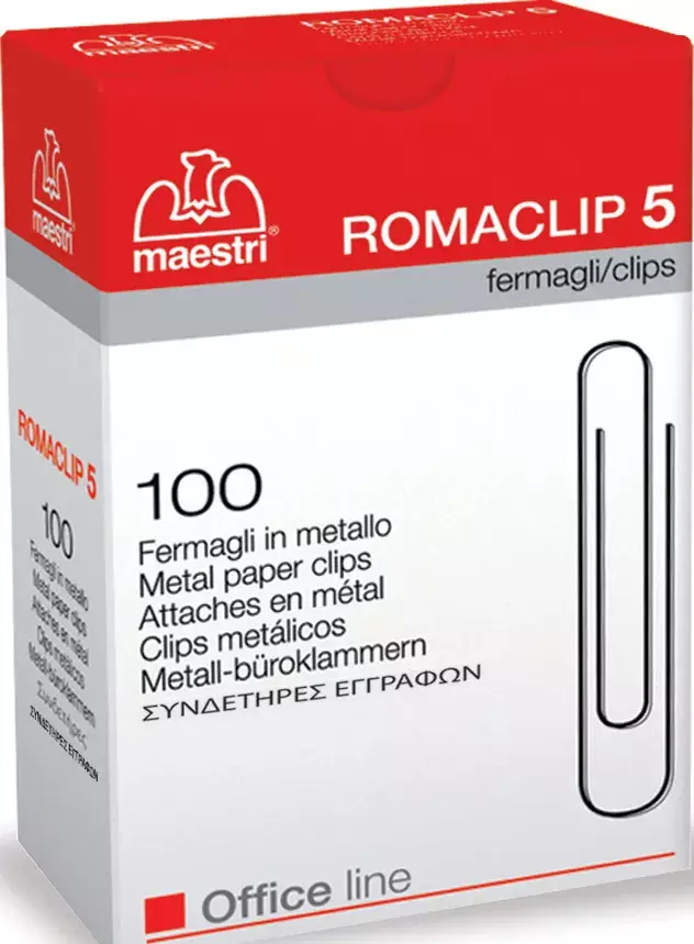 gbc Fermagli scatola 100/1.000 RO-MA CLIP N5  ZINCATI.