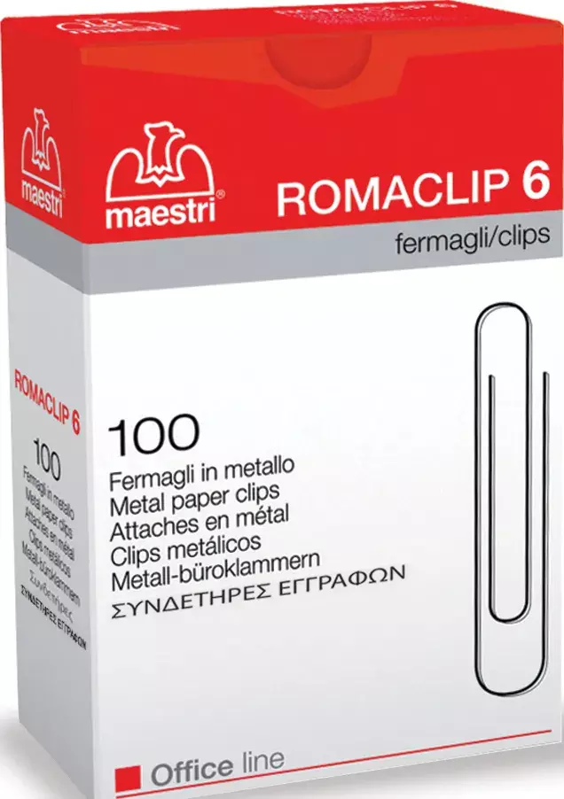 gbc Fermagli scatola 100/1.000 RO-MA CLIP N6  ZINCATI.