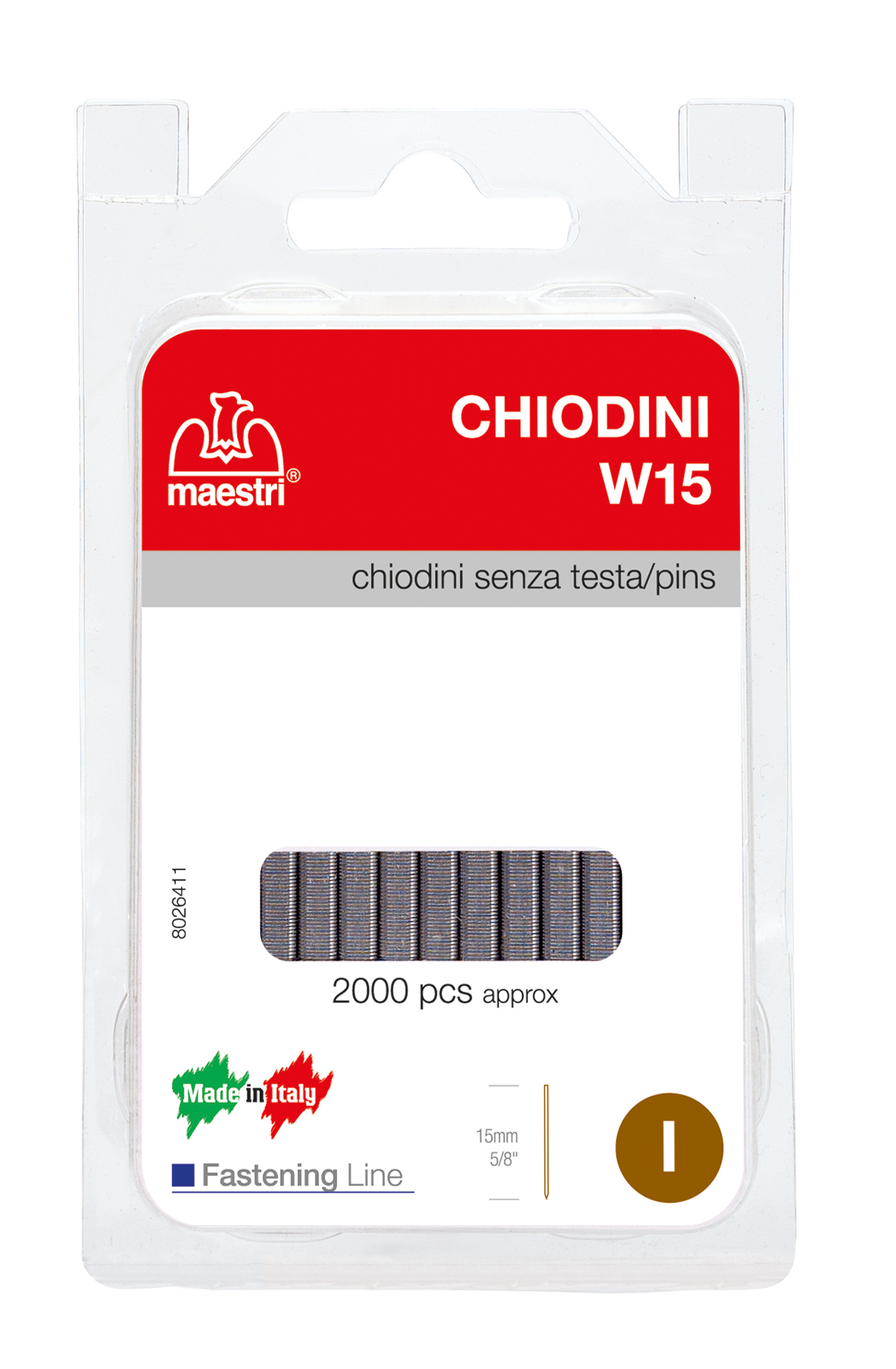 gbc Chiodini senza testa blister 2.000 RO-MA W15 ZINCATI.