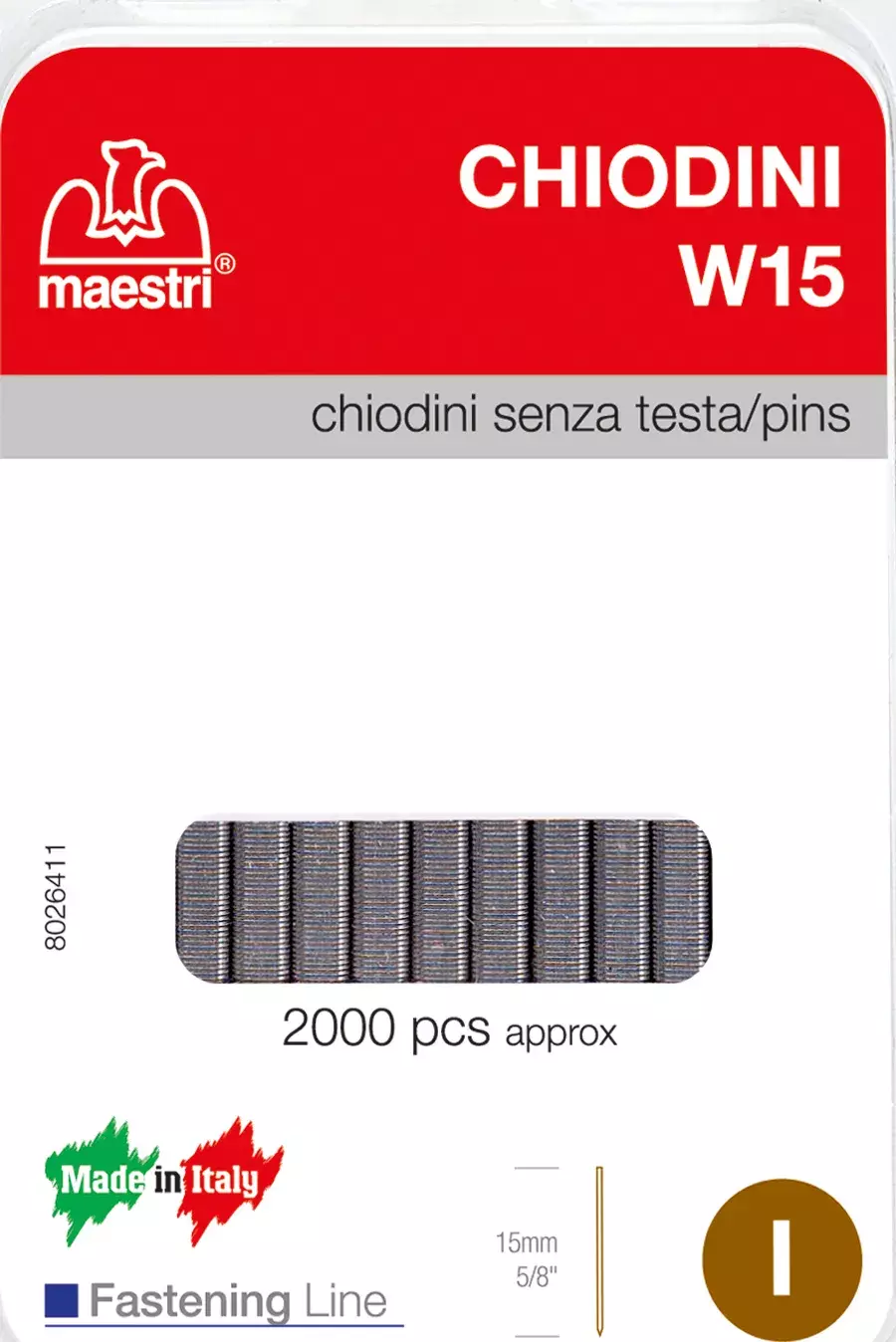 gbc Chiodini senza testa blister 2.000 RO-MA W15 ZINCATI ROM1130820