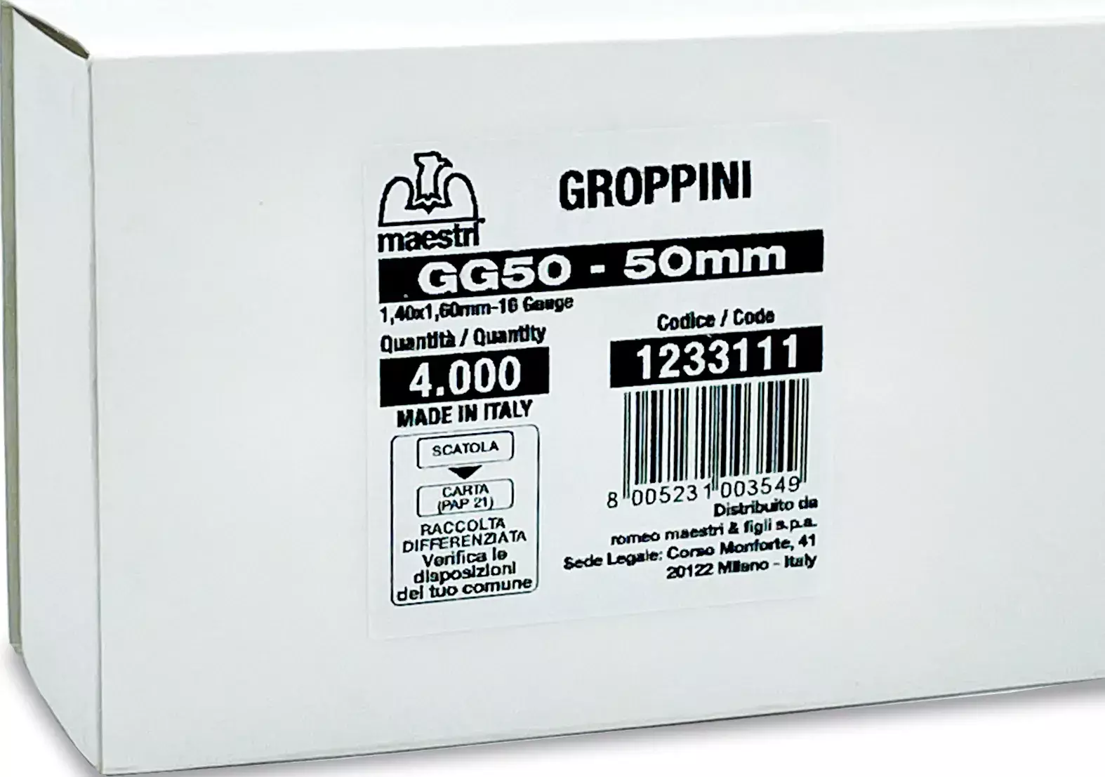 Groppini con Testa 2,8 mm / 16 Gauge - 1,40x1,60 mm 4.000 ROM1233111