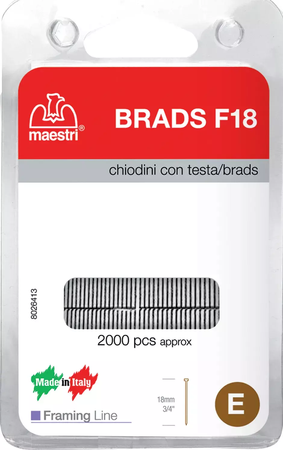 gbc Chiodini C/testa blister ROMA FAST F18 Zincato/Zinc plated.
