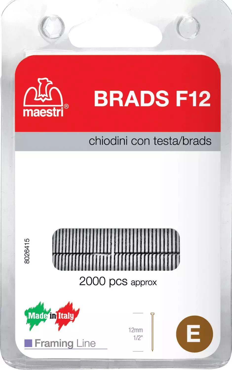 gbc Chiodini C/testa blister RO-MA FAST F 12 Zincato/Zinc plated.