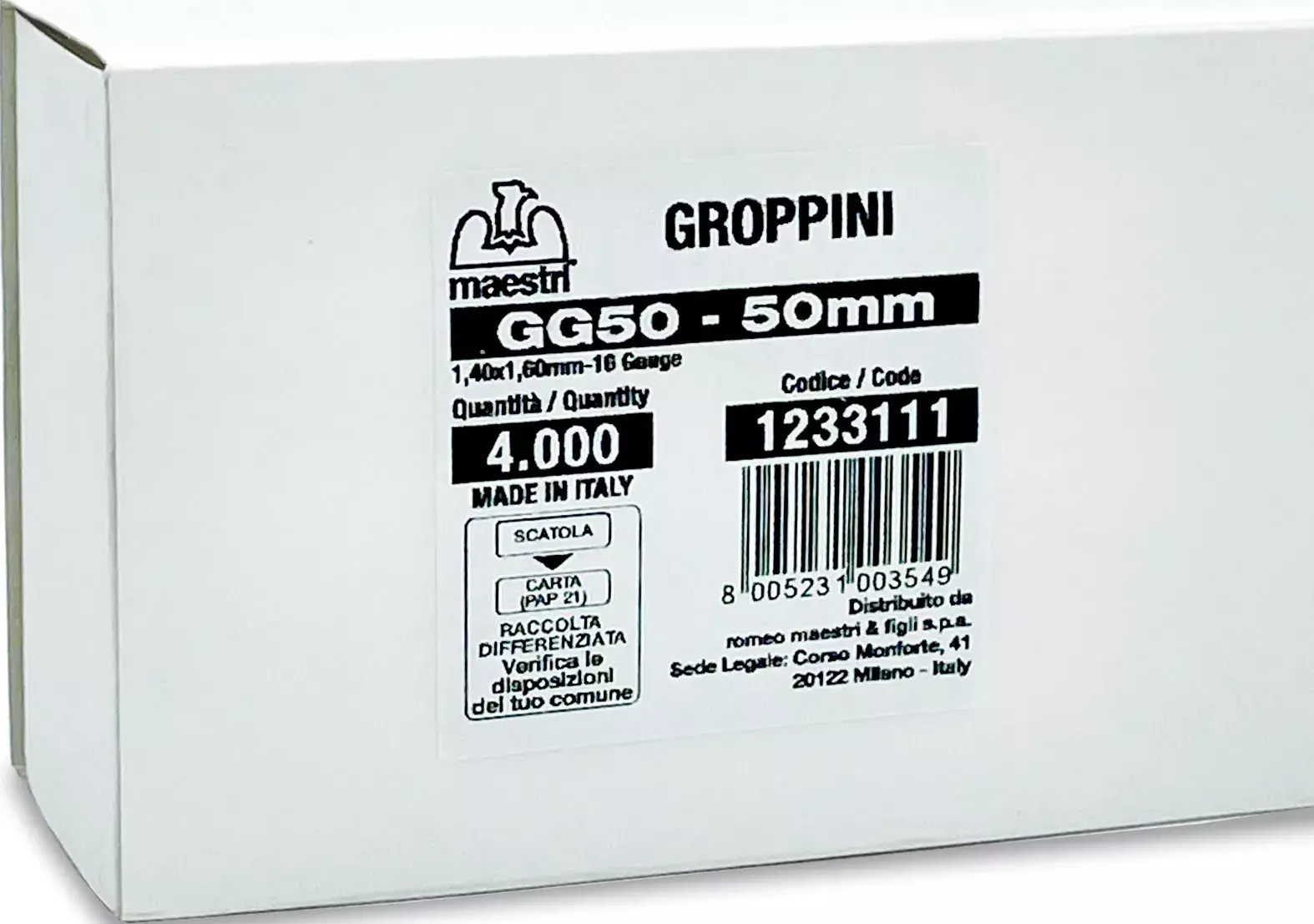 gbc Groppini  GG50 - 1,40 x 1,60 mm / 50 mm.