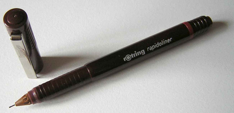 gbc Penna a china, Rotring Rapidoliner, 0,70 mm penna a china Rotring per disegno tecnico con cartuccia usa e getta. Per carta da disegno. Spessore punta 0,70mm. Prodotto originale tedesco, MADE IN GERMANY.