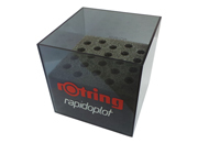 gbc Contenitore porta penne plotter Rotring Rapidoplot Pen Store 25 per 22 penne plotter, adattatori e cappucci di protezione, in plexiglass. Prodotto originale tedesco, MADE IN GERMANY ROR21