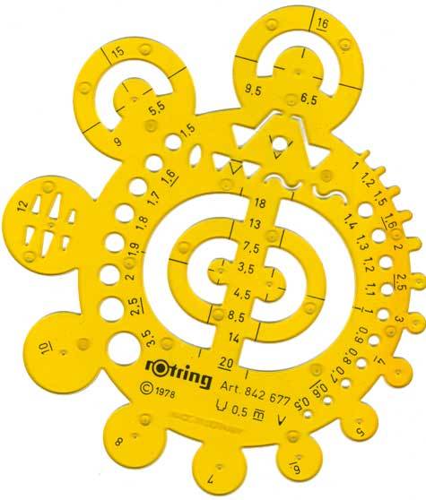 gbc Mascherina normografo per Rapidograph, 842677 Made in Germany.