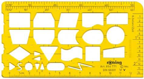 gbc Mascherina normografo per Rapidograph, 854771 Made in Germany.