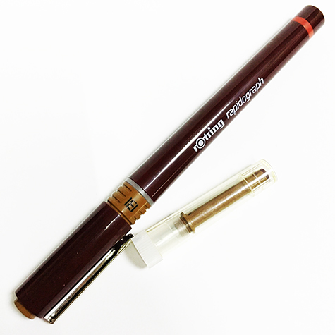 gbc Penna a china, Rotring RapidoGraph, 0,10 mm penna a china Rotring per disegno tecnico. Per carta da disegno. Spessore punta 0,10mm. Prodotto originale tedesco, MADE IN GERMANY.