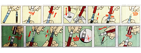 gbc Penna a china, Rotring RapidoGraph, 0,13 mm penna a china Rotring per disegno tecnico. Per carta da disegno. Spessore punta 0,13mm. Prodotto originale tedesco, MADE IN GERMANY.
