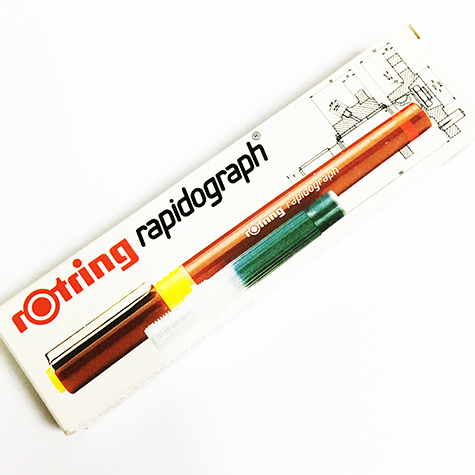 gbc Penna a china, Rotring RapidoGraph, 0,10 mm penna a china Rotring per disegno tecnico. Per carta da disegno. Spessore punta 0,10mm. Prodotto originale tedesco, MADE IN GERMANY.
