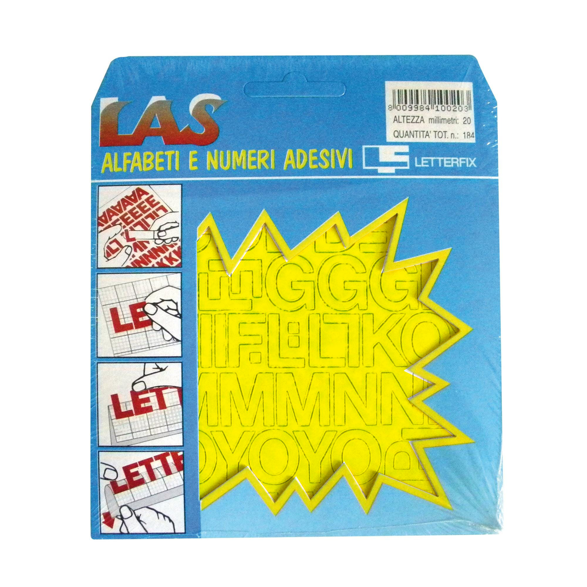 gbc Alfabeto autoadesivo lettereNumeri h.15mm, GIALLO Altezza 15mm, Serie di 288 tra lettere, numeri e caratteri speciali, plastificato RSHLHPG15