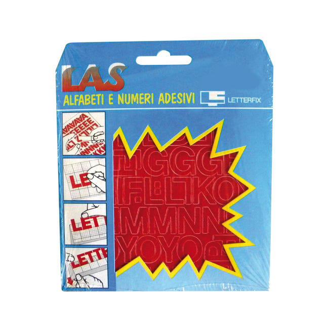 gbc Alfabeto autoadesivo lettereNumeri h.15mm, ROSSO RSHLHPR15.