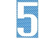 gbc Carattere autoadesivo -5-, h.20mm BIANCO, altezza 2cm, Serie N, in Vinile brillante, spessore 0,10mm.