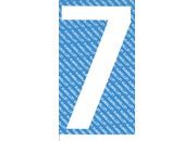 gbc Carattere autoadesivo -7-, h.20mm BIANCO, altezza 2cm, Serie N, in Vinile brillante, spessore 0,10mm.