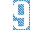 gbc Carattere autoadesivo -9-, h.50mm BIANCO, altezza 5cm, Serie N, in Vinile brillante, spessore 0,10mm.