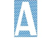 gbc Carattere autoadesivo -A-, h.100mm BIANCO, altezza 10cm, Serie N, in Vinile brillante, spessore 0,10mm.